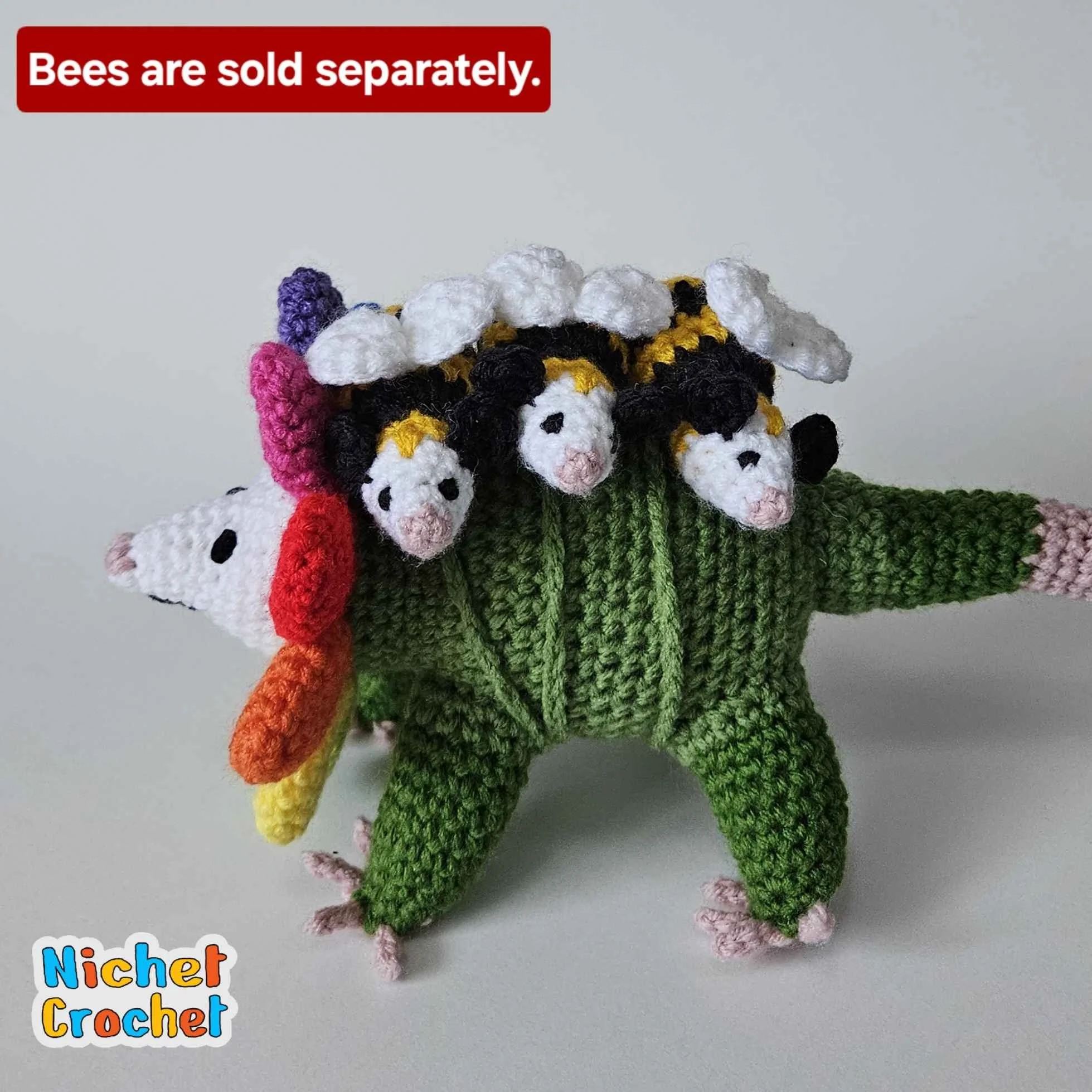 Crochet Kiwi Clown Opossum — Nichet Crochet